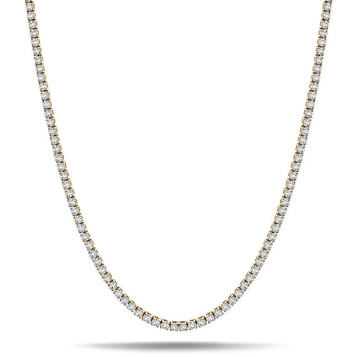 20ct Lab Diamond Tennis Necklace D/VVS Quality in 18k Yellow Gold