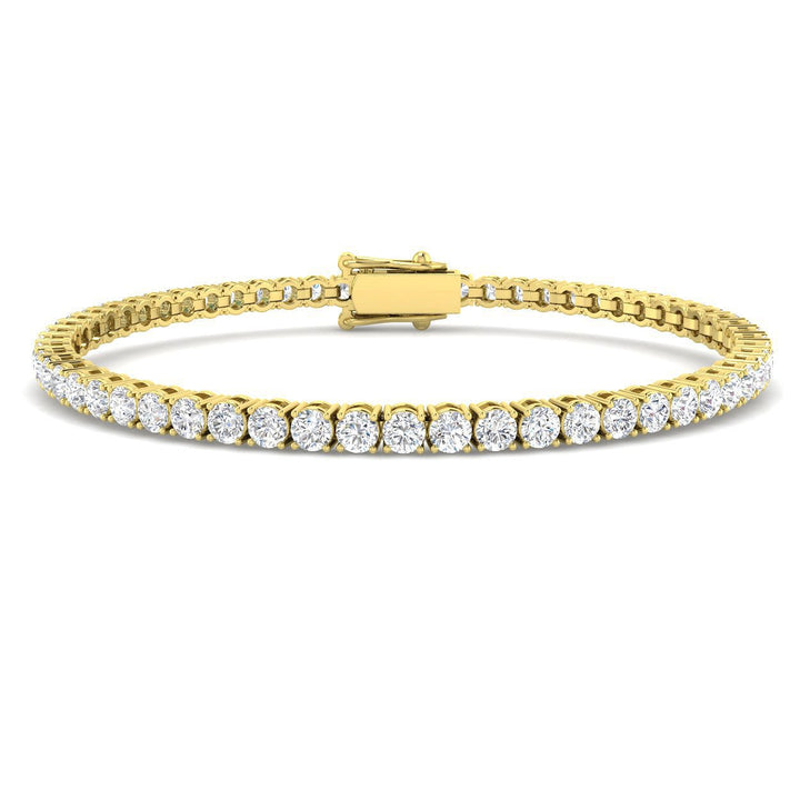 6ct Lab Diamond Tennis Bracelet D/VVS Quality Set in 9k Yellow Gold