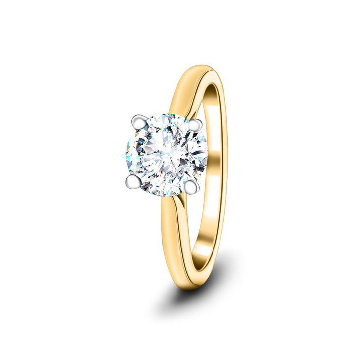 Ella Lab Diamond Solitaire Engagement Ring 4.00ct D/VVS 18k Yellow Gold