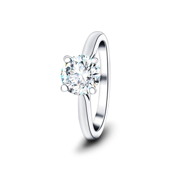 Ella Lab Diamond Solitaire Engagement Ring 4.00ct G/VS 18k White Gold