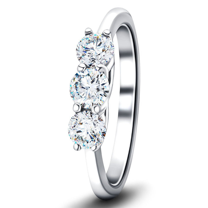 Graduated Three Stone Lab Diamond Ring 0.50ct D/VVS in 9k White Gold