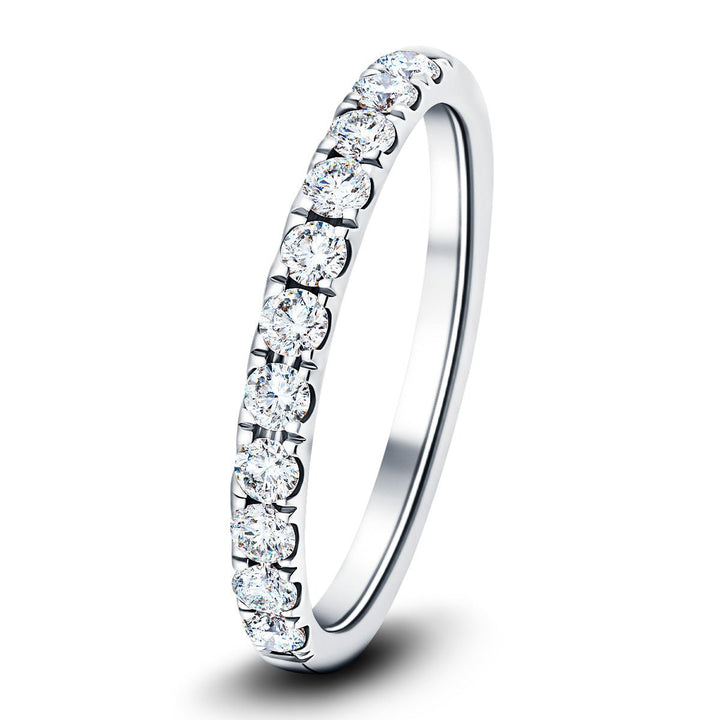 Lab Diamond 11 Stone Half Eternity Ring 0.40ct G/VS in 18k White Gold