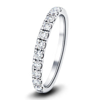 Lab Diamond 11 Stone Half Eternity Ring 0.75ct G/VS in 18k White Gold - After Diamonds