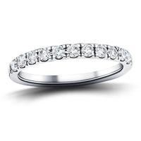 Lab Diamond 11 Stone Half Eternity Ring 0.75ct G/VS in 18k White Gold - After Diamonds