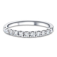Lab Diamond 11 Stone Half Eternity Ring 0.75ct G/VS in 18k White Gold - After Diamonds
