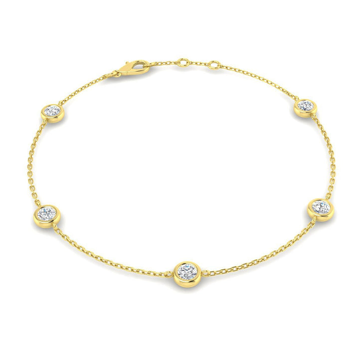 Lab Diamond Chain Bracelet 0.75ct D/VVS in 18k Yellow Gold