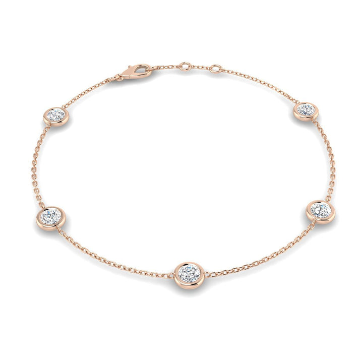 Lab Diamond Chain Bracelet 1.00ct D/VVS in 18k Rose Gold
