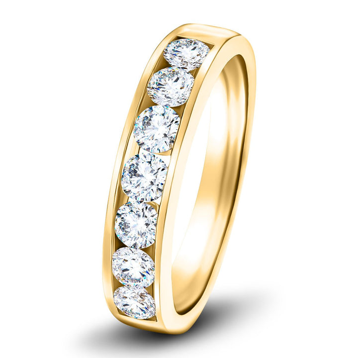 Lab Diamond Channel Half Eternity 1.50ct D/VVS in 18k Yellow Gold