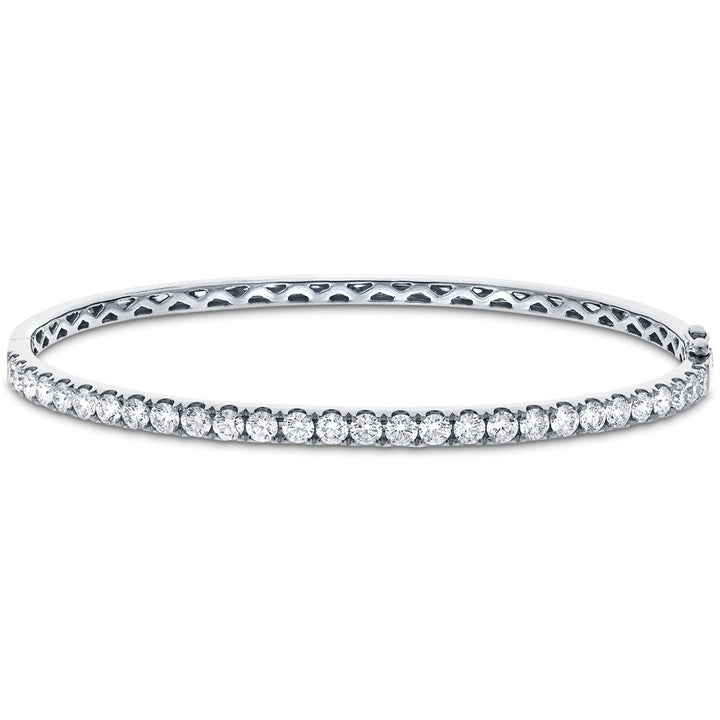 Lab Diamond Claw Set Bangle 1.00ct D/VVS in 18k White Gold