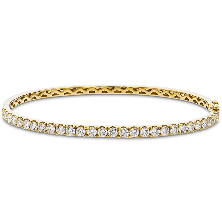 Lab Diamond Claw Set Bangle 1.00ct D/VVS in 18k Yellow Gold