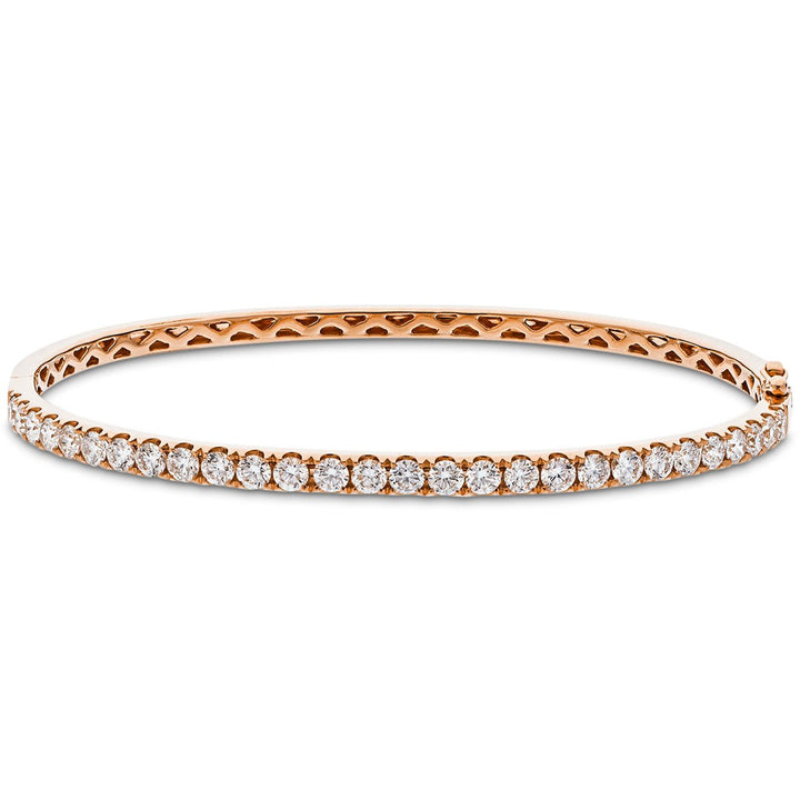 Lab Diamond Claw Set Bangle 4.00ct D/VVS in 18k Rose Gold