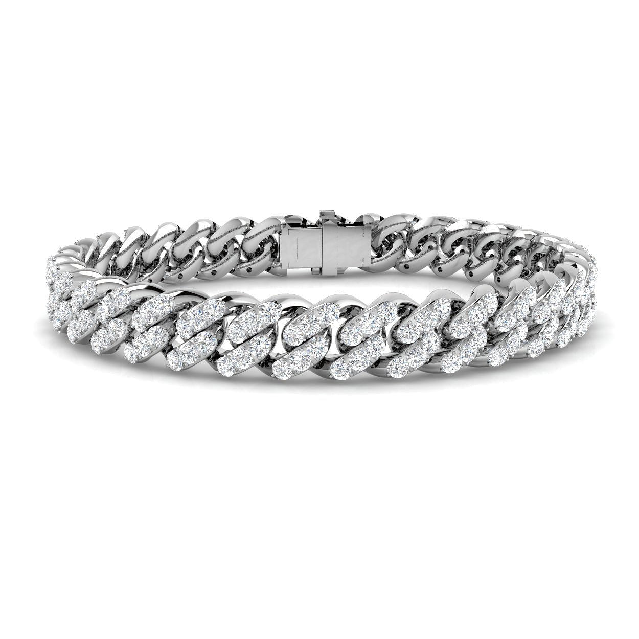 Lab Diamond Cuban Link Bracelet in 925 Silver – After Diamonds