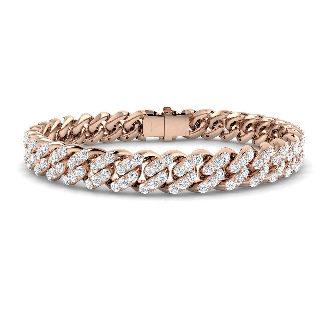 Lab Diamond Cuban Link Bracelet in 9k Rose Gold – After