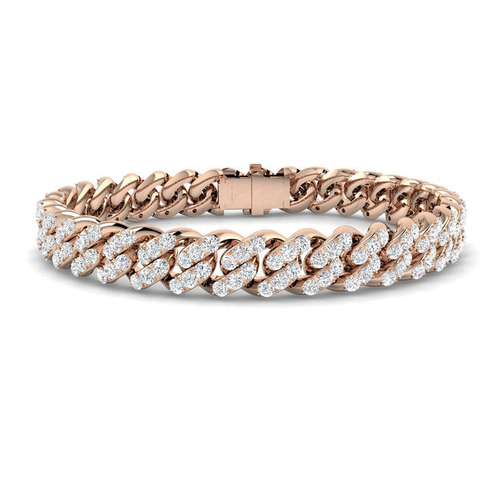 Lab Diamond Cuban Link Bracelet 5.50ct in 9k Rose Gold
