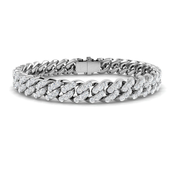 Lab Diamond Cuban Link Bracelet 5.50ct in 9k White Gold