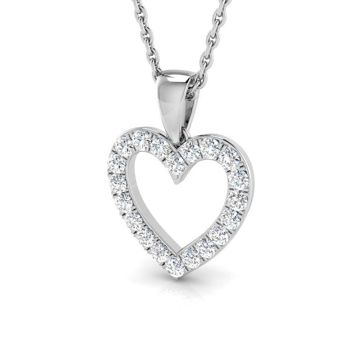 Lab Diamond Heart Pendant Necklace 0.25ct in 925 Silver