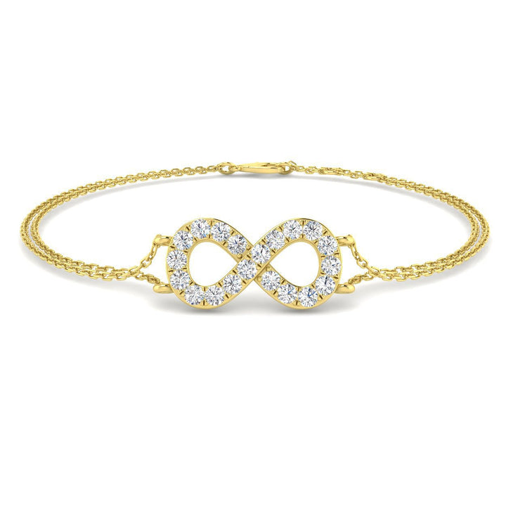 Lab Diamond Infinity Bracelet 0.50ct D/VVS in 18k Yellow Gold