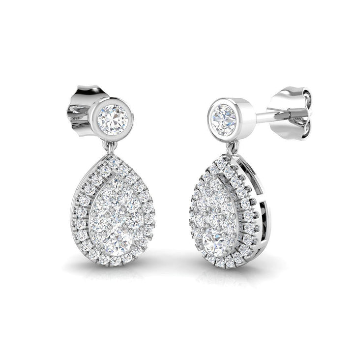 Lab Diamond Pear Drop Set Earrings 0.60ct D/VVS in 925 Silver