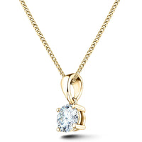Lab Diamond Solitaire Necklace Pendant 0.50ct G/VS in 18k Yellow Gold - After Diamonds