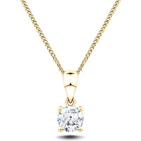Lab Diamond Solitaire Necklace Pendant 0.70ct G/VS in 18k Yellow Gold - After Diamonds