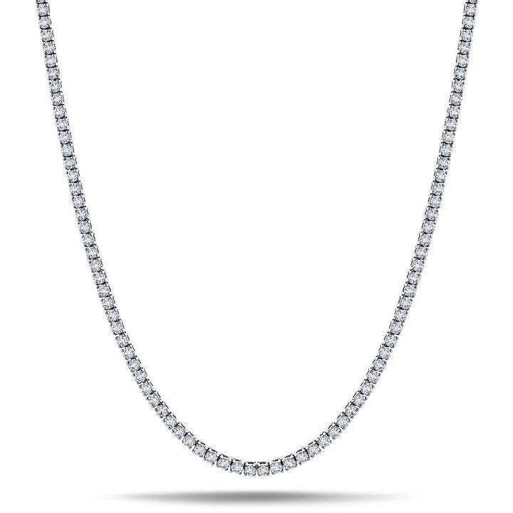 Lab Diamond Tennis Necklace 10ct D/VVS Quality in 9k White Gold