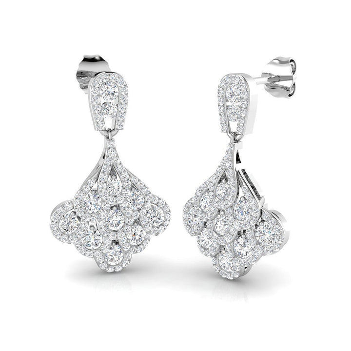 Lab Diamond Vintage Drop Earrings 2ct D/VVS in 9k White Gold
