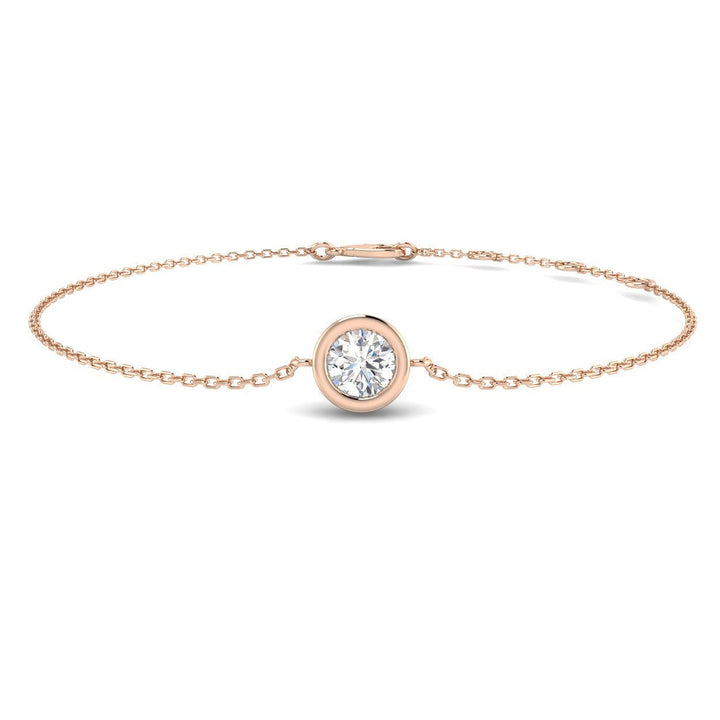 Lab Solitaire Diamond Bracelet 1.00ct D/VVS Quality in 9k Rose Gold