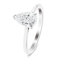 Lily Lab Pear Diamond Solitaire Engagement Ring 0.70ct G/VS Platinum - After Diamonds