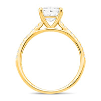 Sarah Lab Diamond Princess Engagement Ring 2.30ct G/VS 18k Yellow Gold - After Diamonds