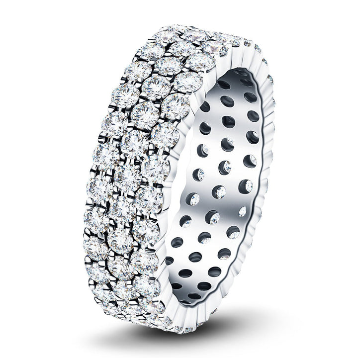Three Row Lab Diamond Full Eternity Ring 6.00ct D/VVS in Platinum