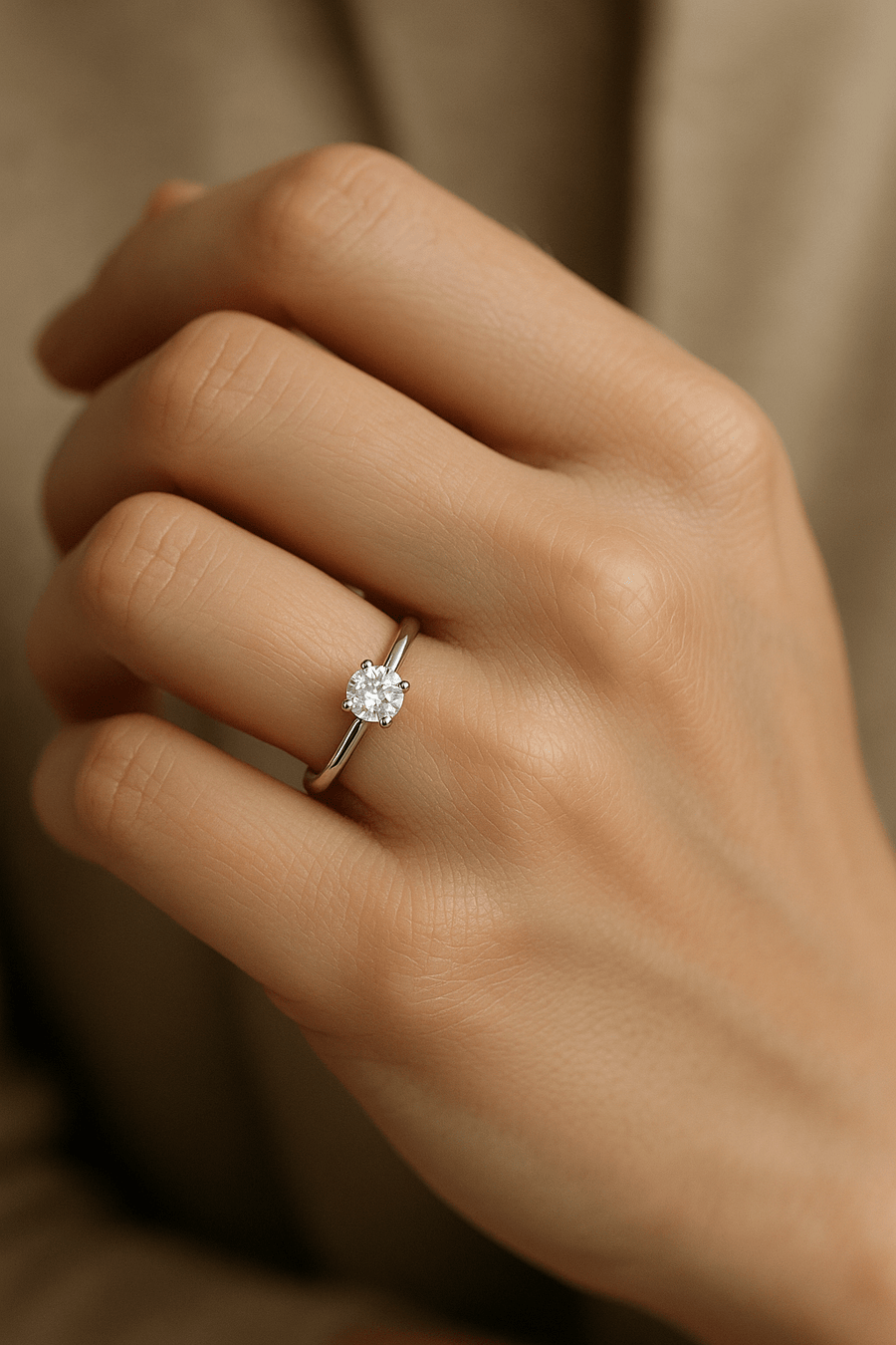 Ella Lab Diamond Solitaire Engagement Ring 0.50ct G/VS Platinum - After Diamonds