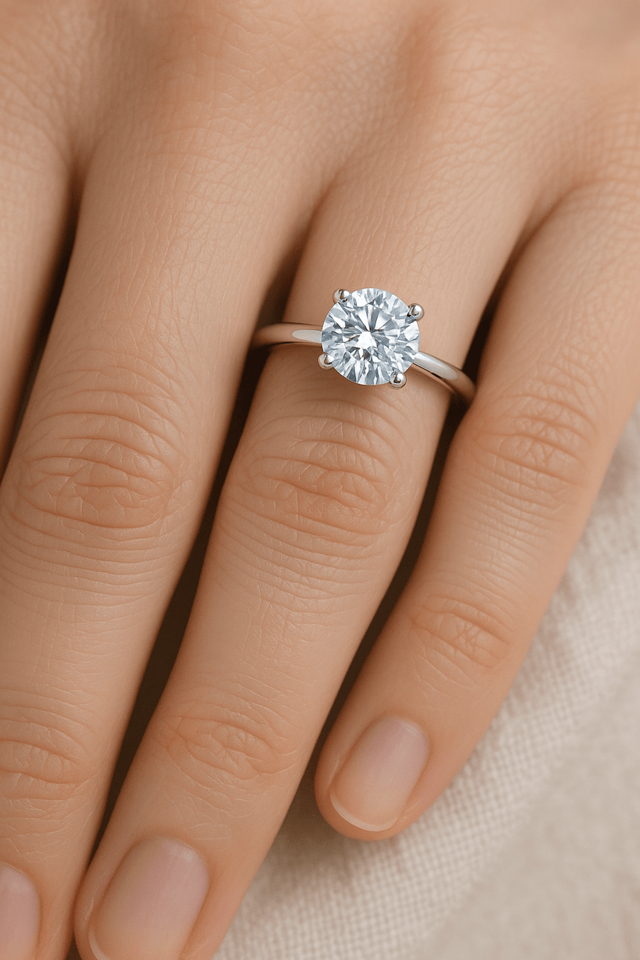 Ella Lab Diamond Solitaire Engagement Ring 1.00ct D/VVS Platinum - After Diamonds