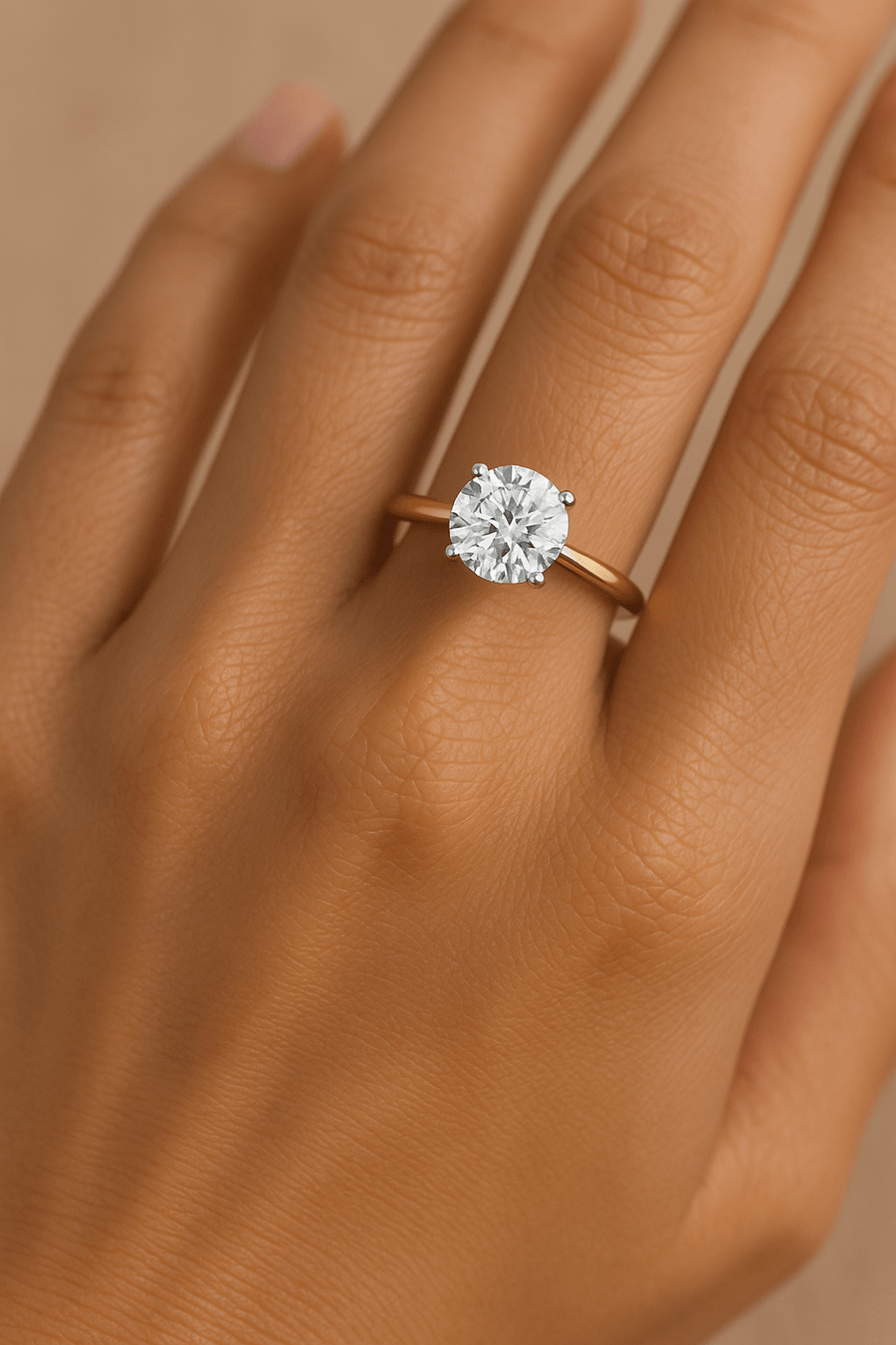 Ella Lab Diamond Solitaire Engagement Ring 1.00ct G/VS 18k Yellow Gold - After Diamonds