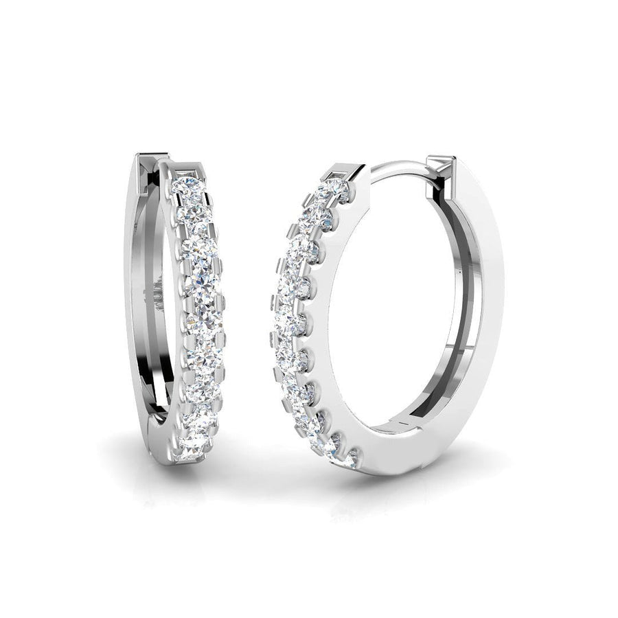 Lab Diamond Huggie Hoop Earrings 0.20ct in 925 Silver - After Diamonds