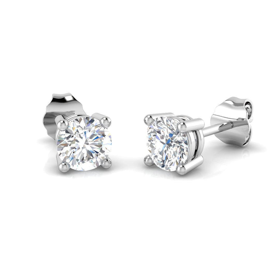 Lab Diamond Solitaire Stud Earrings 1.00ct G/VS in 18k white gold
