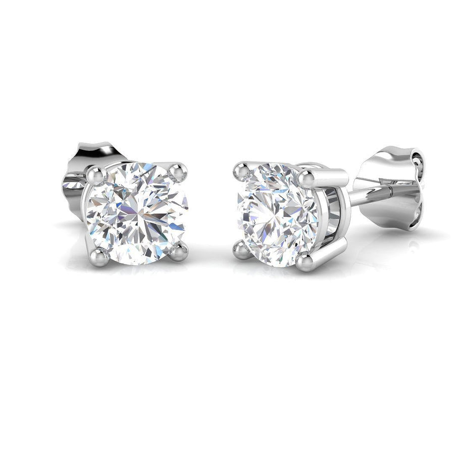 Lab Diamond Solitaire Stud Earrings 2.00ct G/VS in 18k white gold