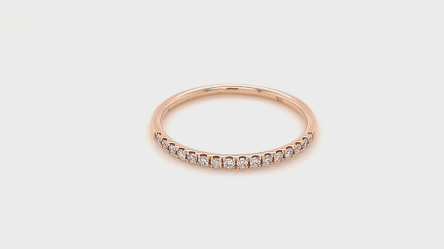 Lab Diamond 16 Stone Half Eternity Ring 0.15ct D/VVS in 18k Rose Gold