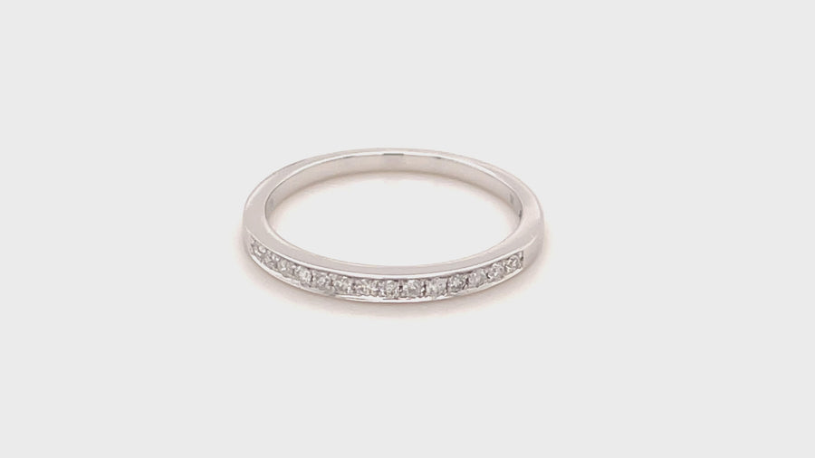 Lab Diamond 14 Stone Half Eternity Ring 0.15ct D/VVS in 9k White Gold