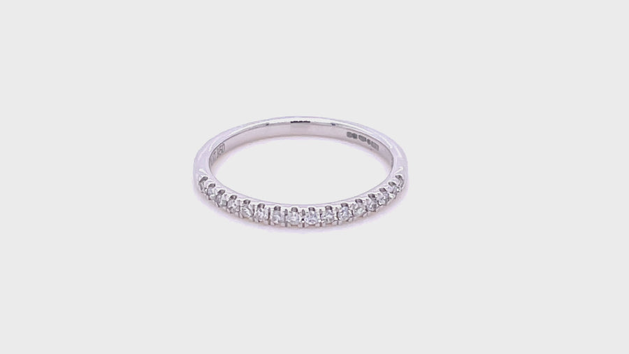 Lab Diamond 16 Stone Half Eternity Ring 0.15ct D/VVS in 9k White Gold