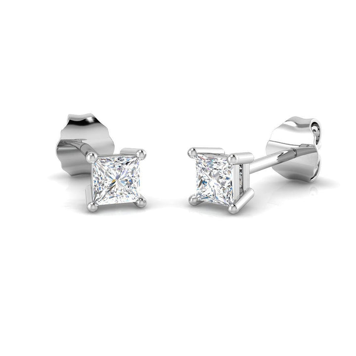 Princess Lab Diamond Stud Earrings 0.50ct G/VS in 9k White Gold