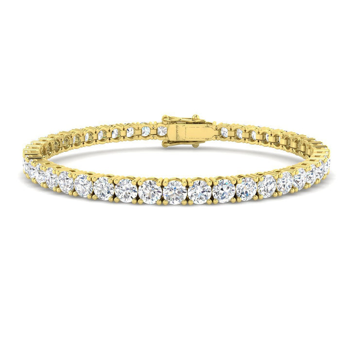 10ct Lab Diamond Tennis Bracelet D/VVS Quality Set in 9k Yellow Gold