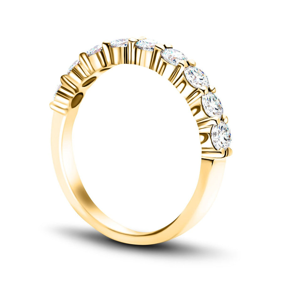 13 Stone Lab Diamond Half Eternity Ring 0.50ct G/VS in 9k Yellow Gold - After Diamonds