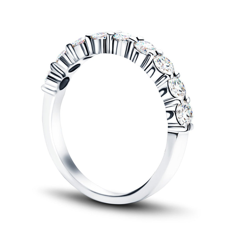13 Stone Lab Diamond Half Eternity Ring 0.50ct G/VS in Platinum - After Diamonds