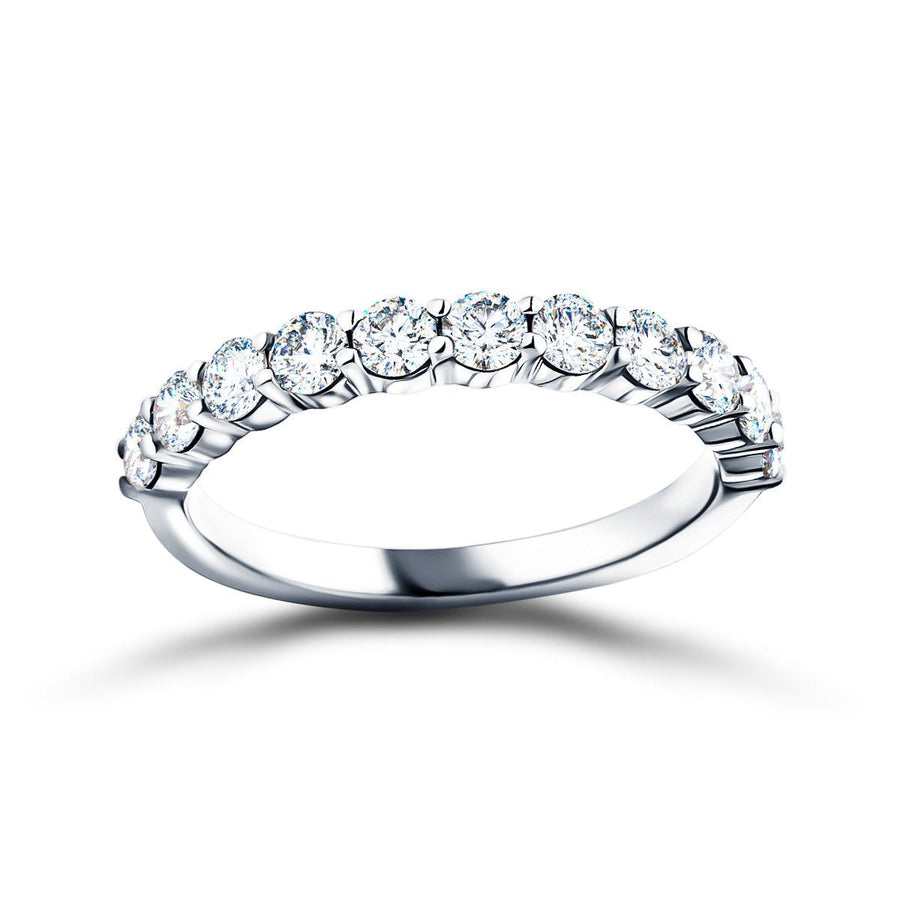 13 Stone Lab Diamond Half Eternity Ring 0.50ct G/VS in Platinum - After Diamonds