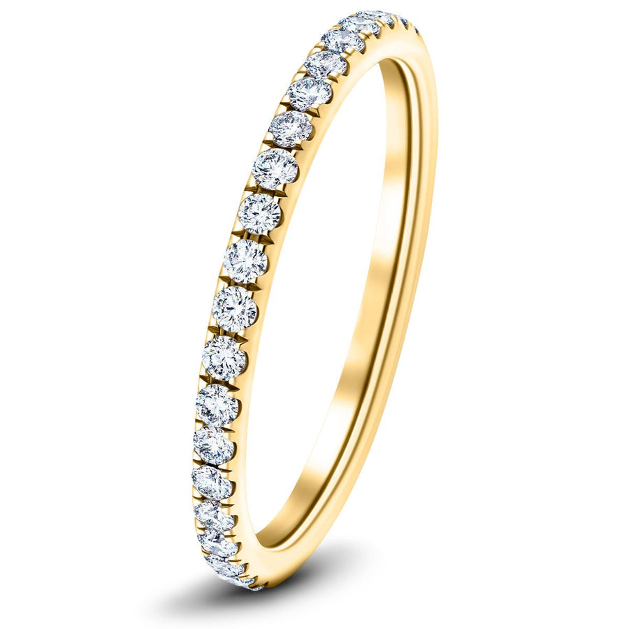 15 Stone Lab Diamond Half Eternity Ring 0.45ct G/VS in 9k Yellow Gold - After Diamonds