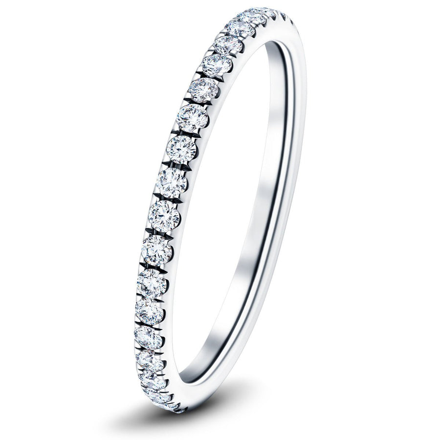 15 Stone Lab Diamond Half Eternity Ring 0.45ct G/VS in Platinum - After Diamonds