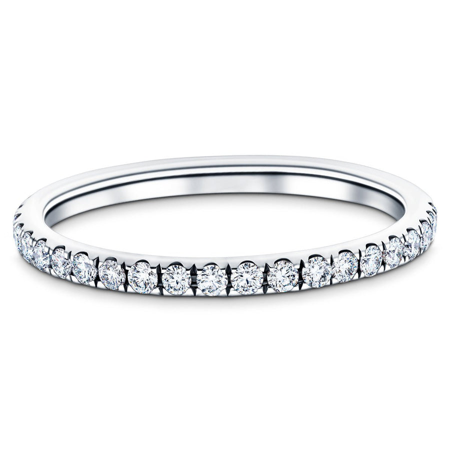 15 Stone Lab Diamond Half Eternity Ring 0.45ct G/VS in Platinum - After Diamonds