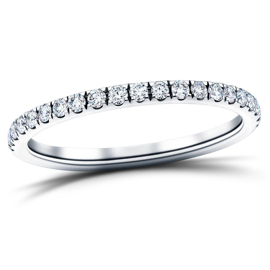 15 Stone Lab Diamond Half Eternity Ring 0.45ct G/VS in Platinum - After Diamonds