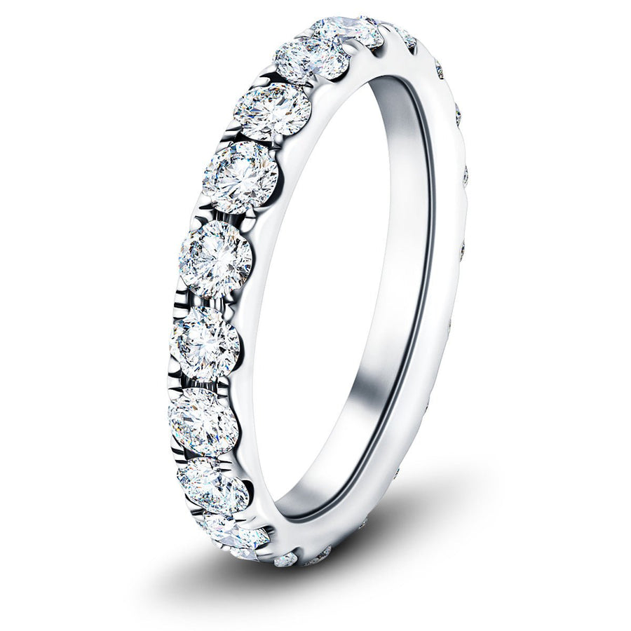 17 Stone Lab Diamond Full Eternity Ring 4.10ct G/VS in Platinum - After Diamonds