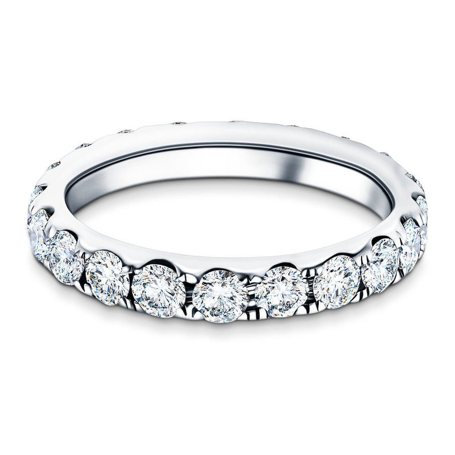 17 Stone Lab Diamond Full Eternity Ring 4.10ct G/VS in Platinum - After Diamonds